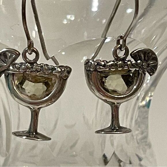 Margarita earrings sterling silver drop earrings with crystal/ stone margarita - Picture 4 of 9